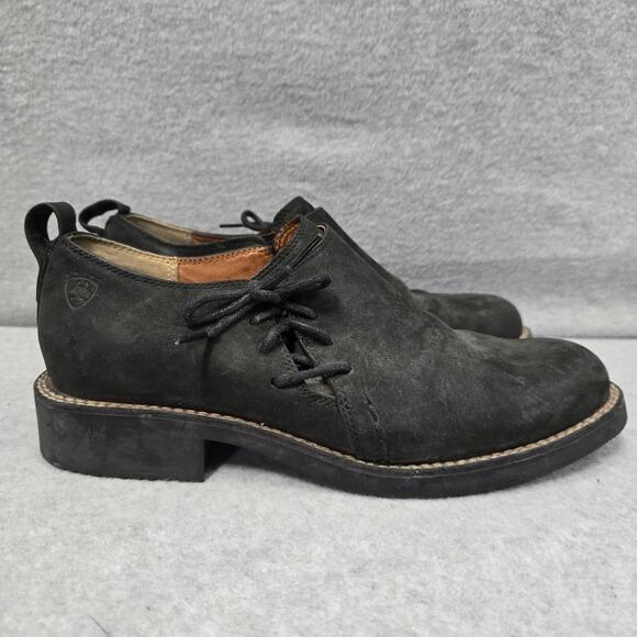 Ariat Wicklow Side Tie Leather Oxford Ankle Booties Size 8 - Picture 1 of 9